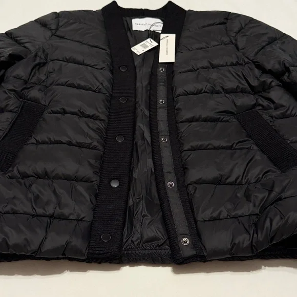 Rebecca Minkoff Black Quilted Puffer Jacket M NWT - Picture 6 of 12